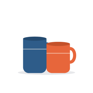Glazed mug set of two