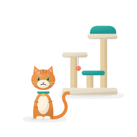Three-level cat tree with sisal posts