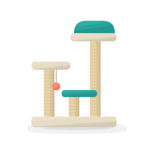 Three-level cat tree with sisal posts
