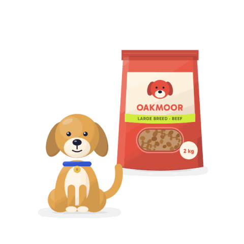 Large breed dry food, beef & barley