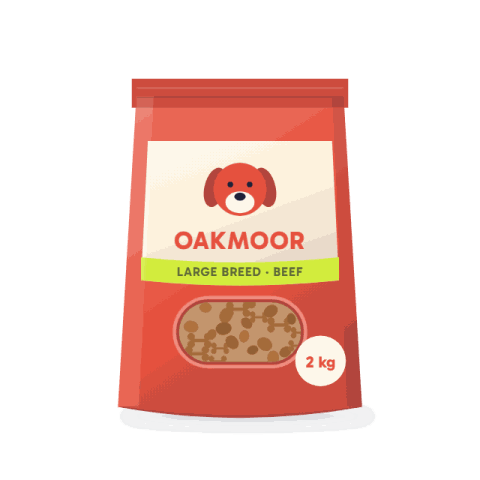 Large breed dry food, beef & barley