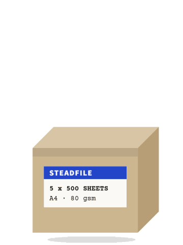 A4 copy paper box, 5 x 500 sheets