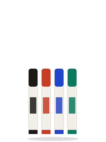 Whiteboard markers, set of 4