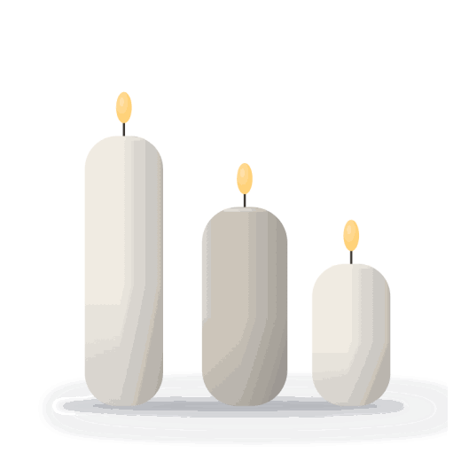 Glow candle set of 3