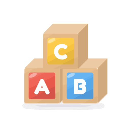 Alphabet blocks in solid wood, set of 30