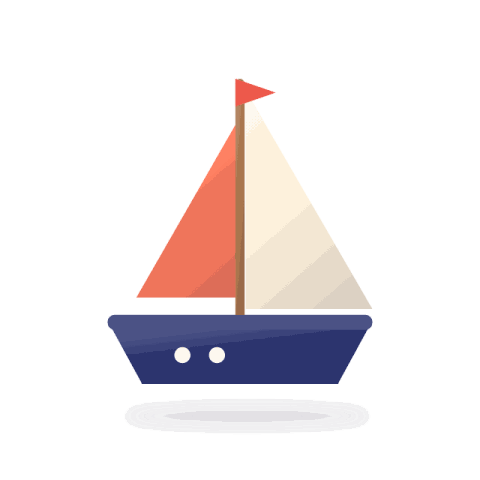 Floating bath boat with sail