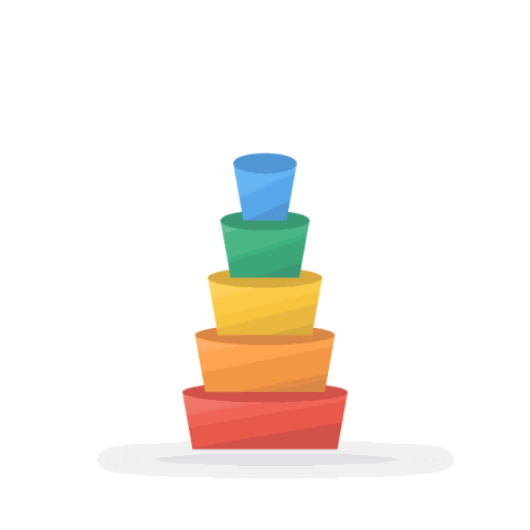 Stacking cups, set of 5