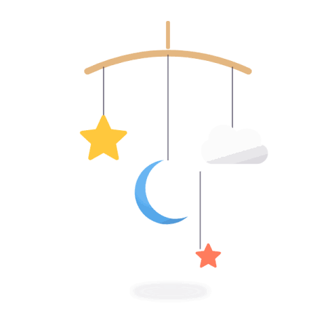 Moon and stars cot mobile