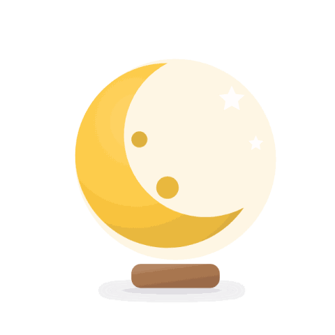 Moon night light with soft glow