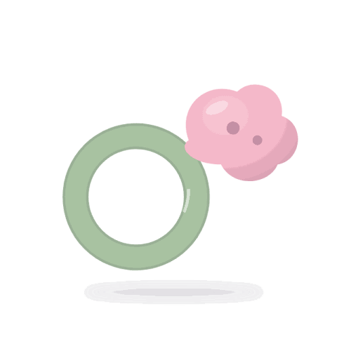 Silicone cloud teether ring