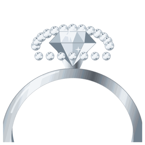Aurora halo engagement ring