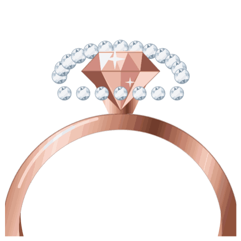 Aurora blush morganite halo ring