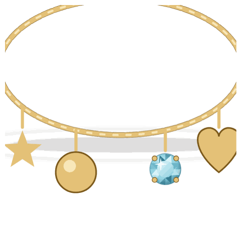 Charm bracelet with four charms