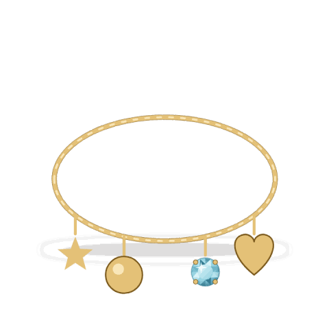 Charm bracelet with four charms