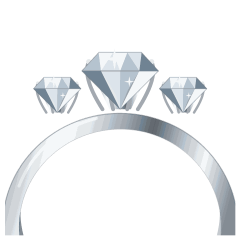 Trilogy three-stone diamond ring