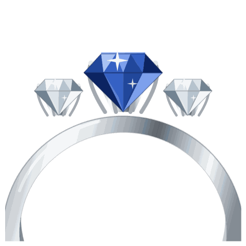 Sapphire and diamond three-stone ring