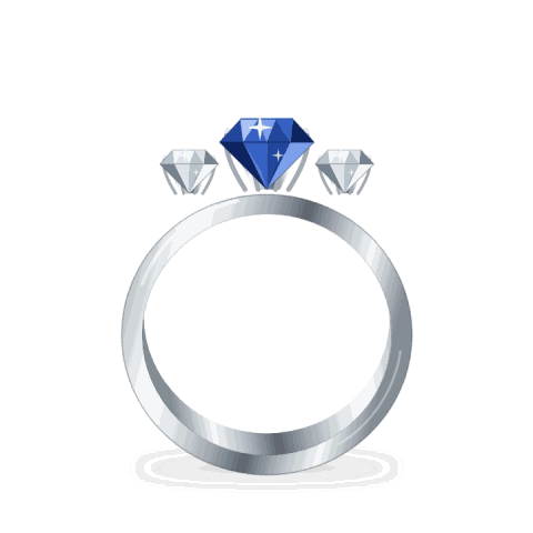 Sapphire and diamond three-stone ring