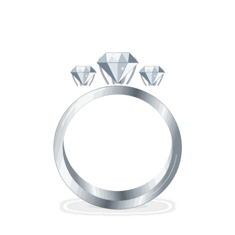 Trilogy three-stone diamond ring
