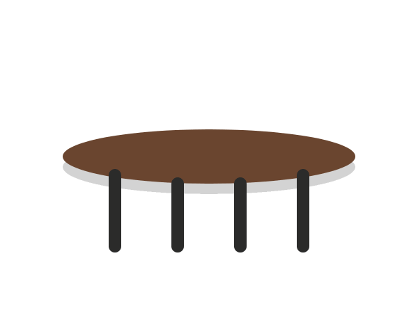 Disc coffee table