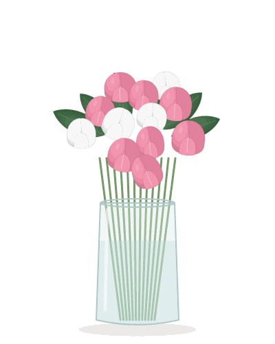 Tulips in a Clear Vase