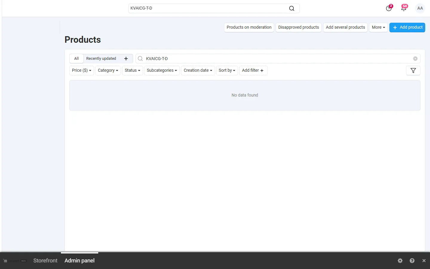 Products > Products: Actions > “Generate content with AI” for the selected products.