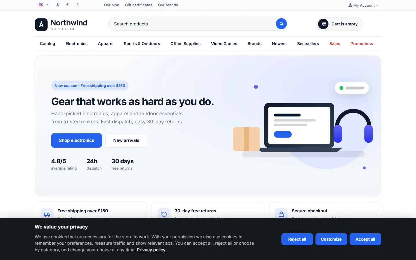 Bar layout at the bottom of the page with the dark palette.
