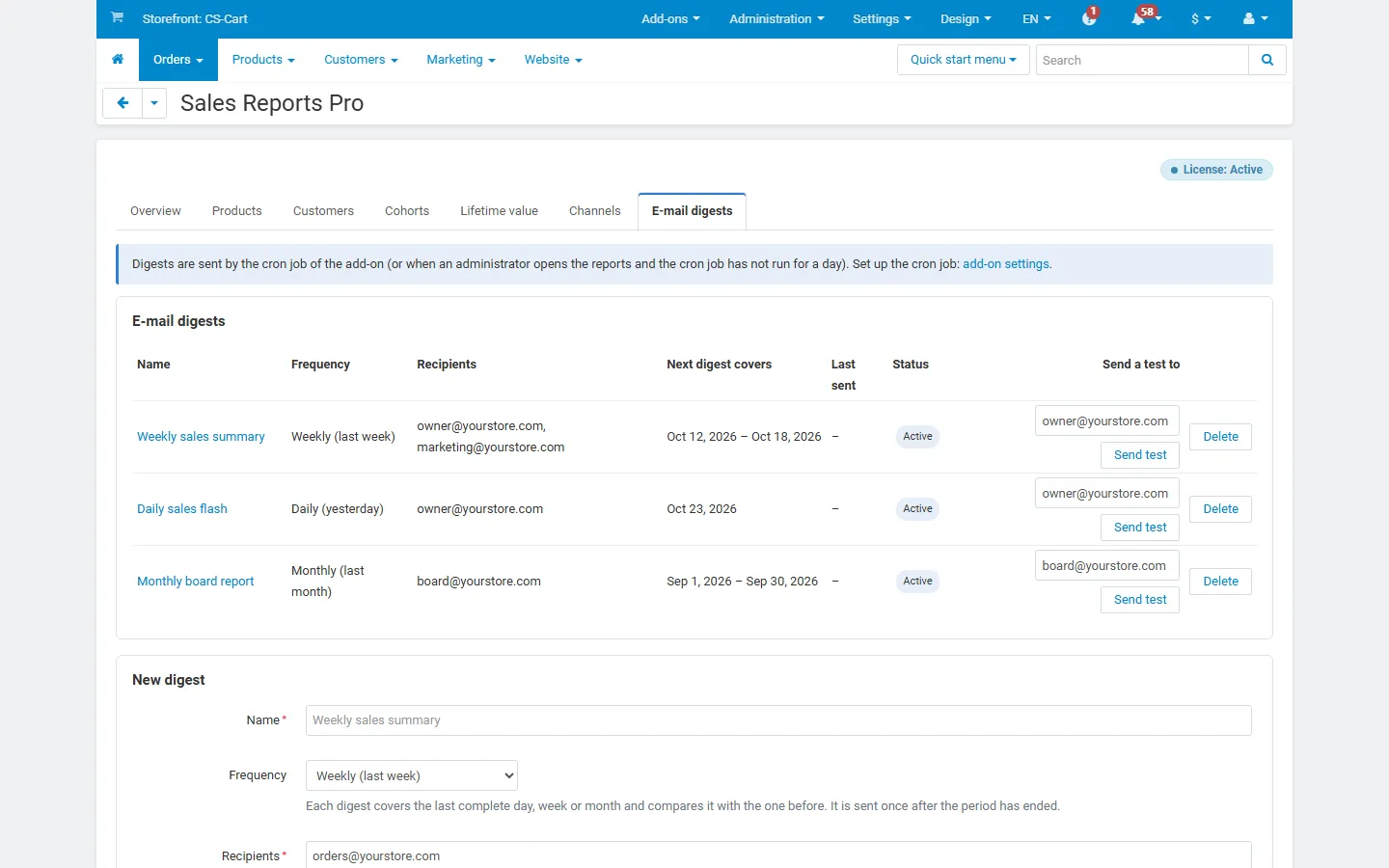 E-mail digests
