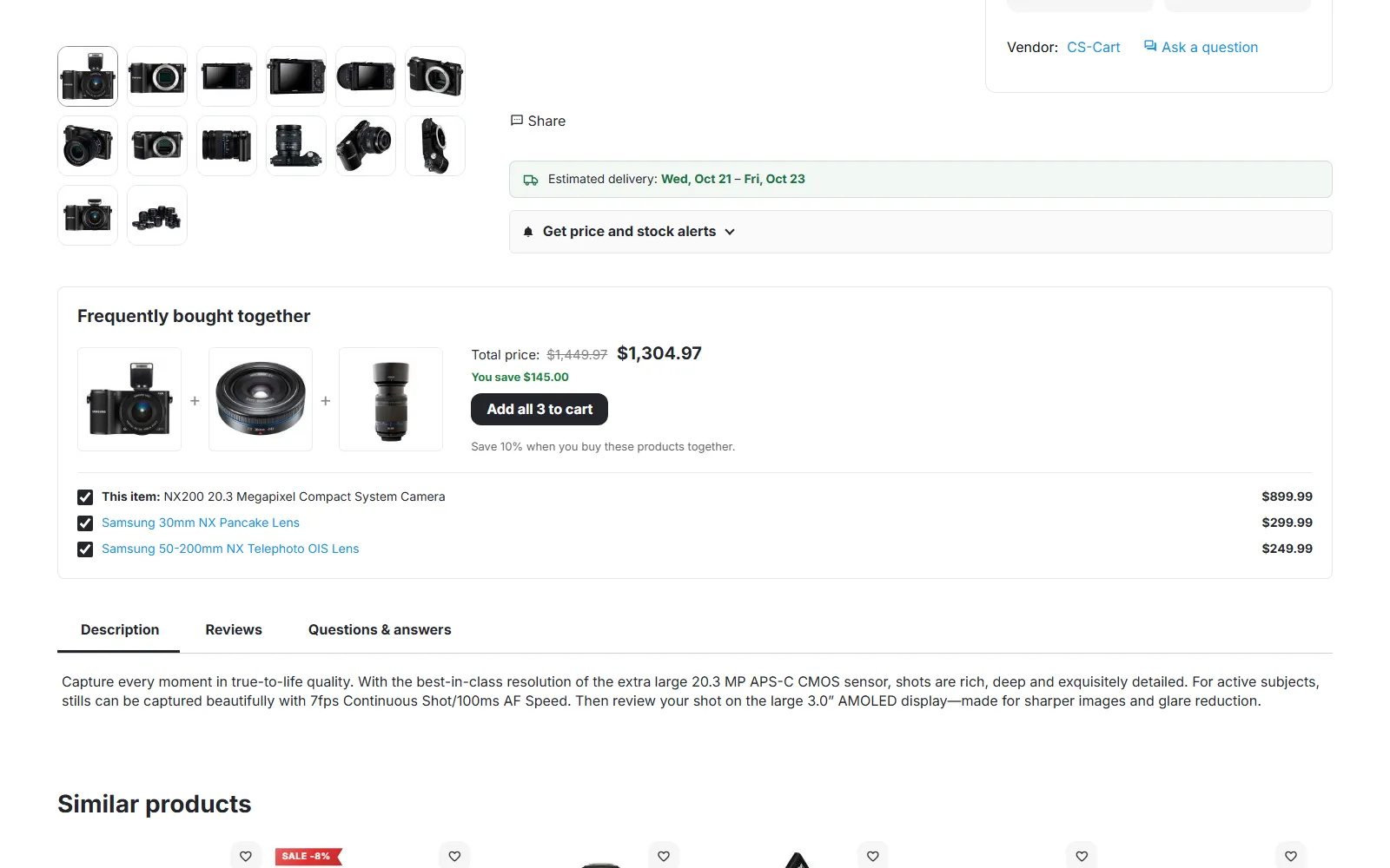 Product page: Frequently bought together block with the combined price, the 10% bundle saving and Add all 3 to cart.