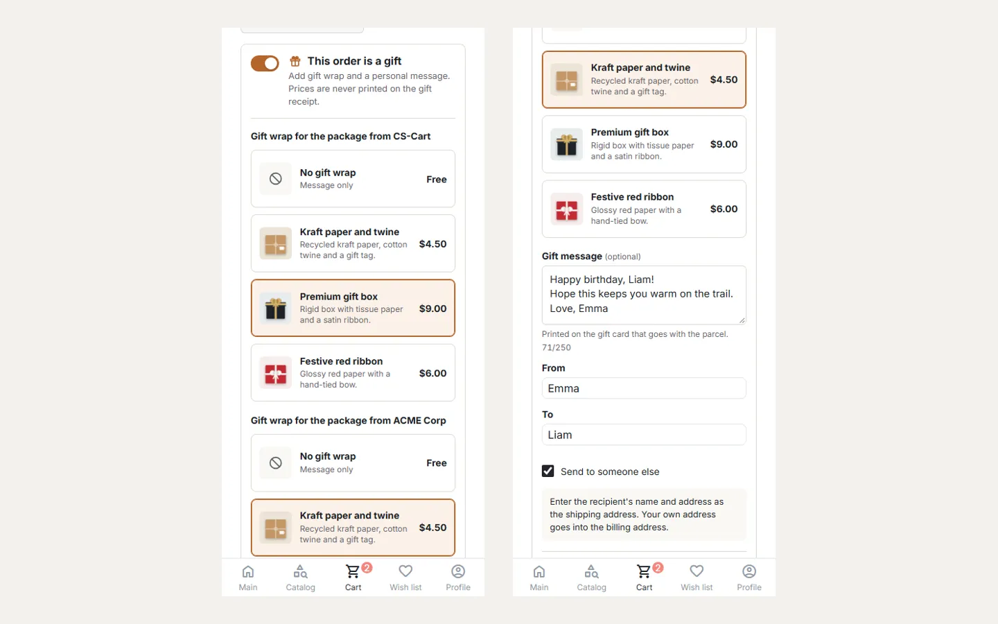 Mobile (390 px): wrap cards and the message form.