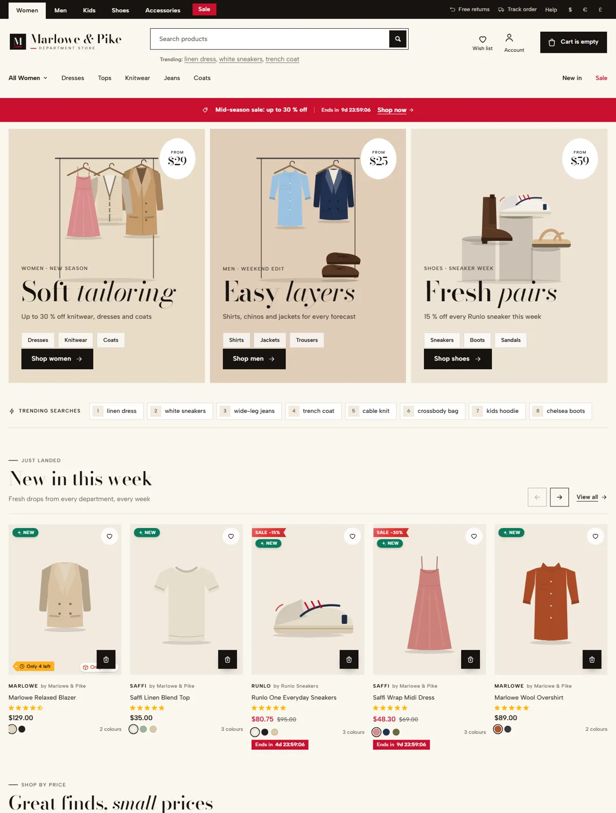 Parade, Ivory style, home page
