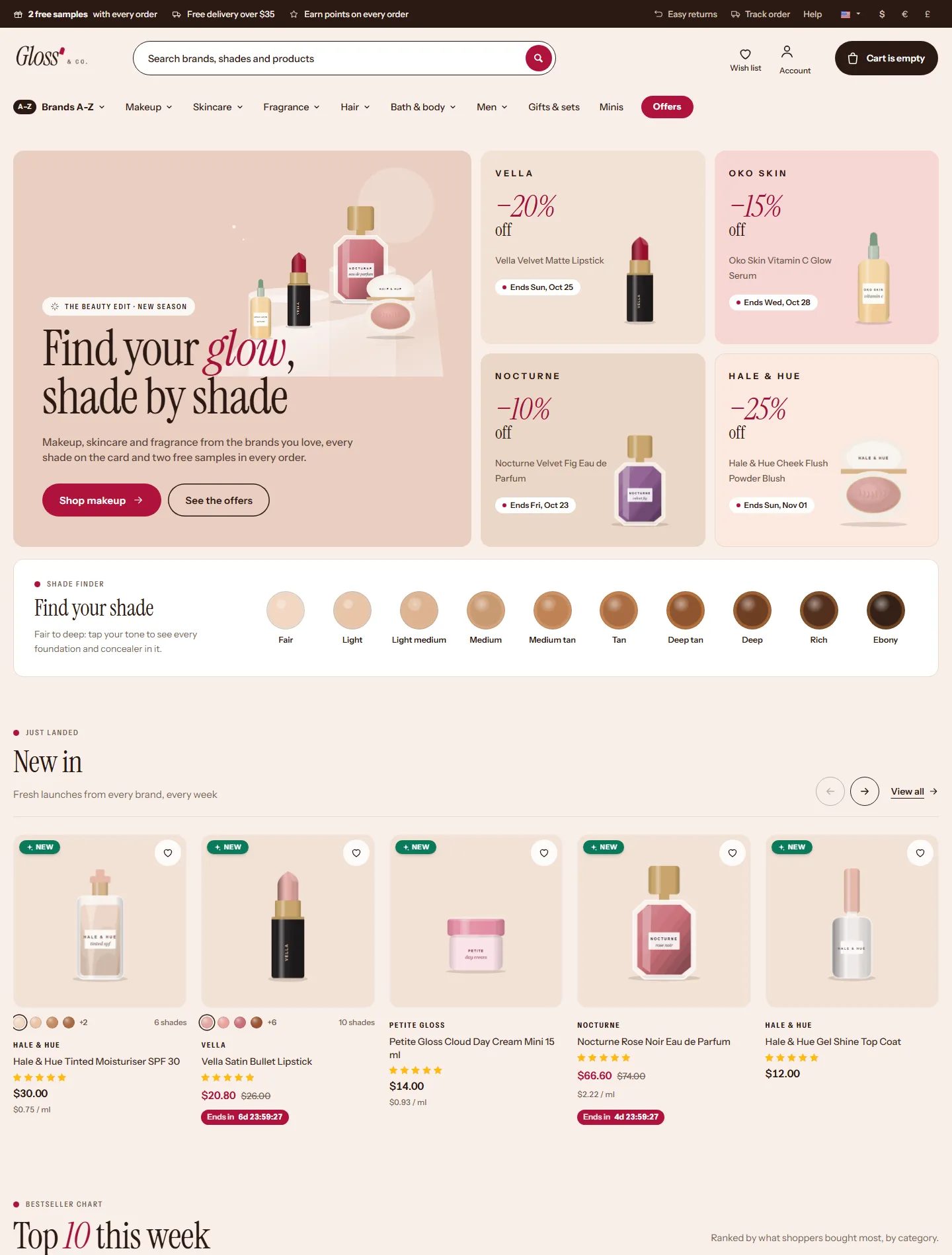 Gloss, Nude style, home page
