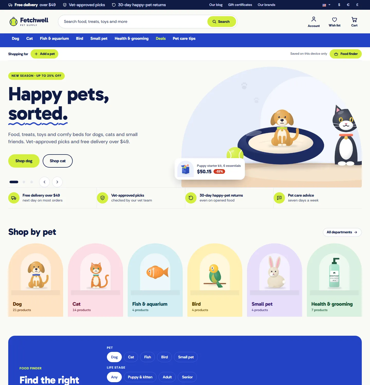 Fetch, Park style, home page