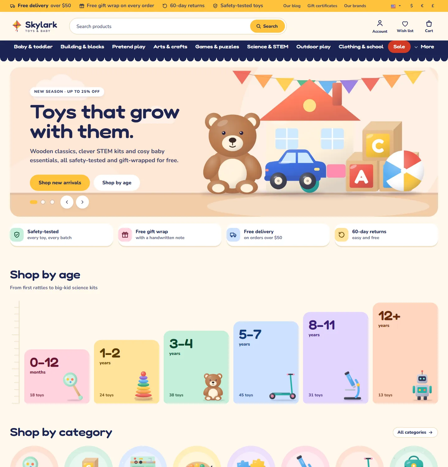Kite, Playroom style, home page