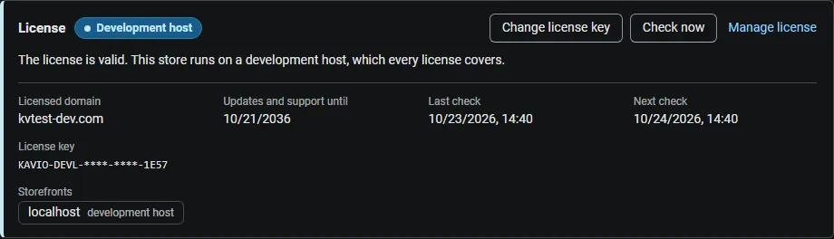 License card on the add-on page