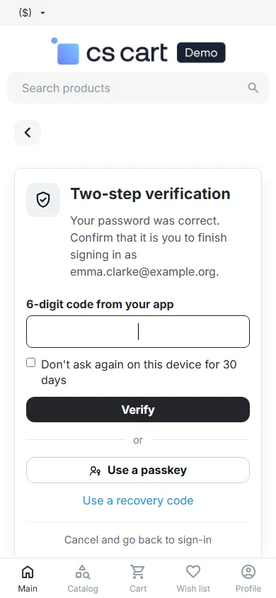 Mobile (390 px): second step.