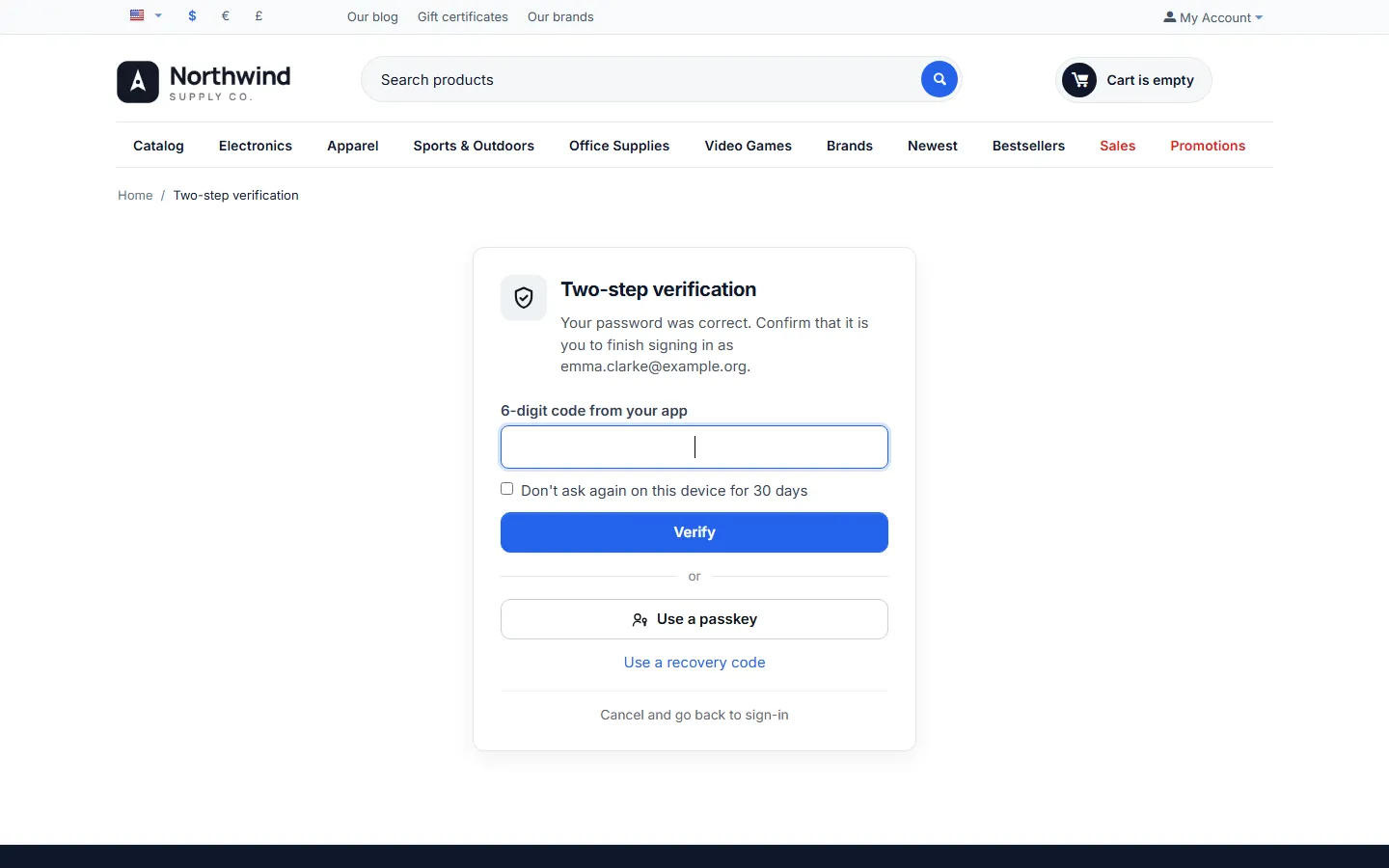 CS-Cart 4.17.2: second step on the storefront.