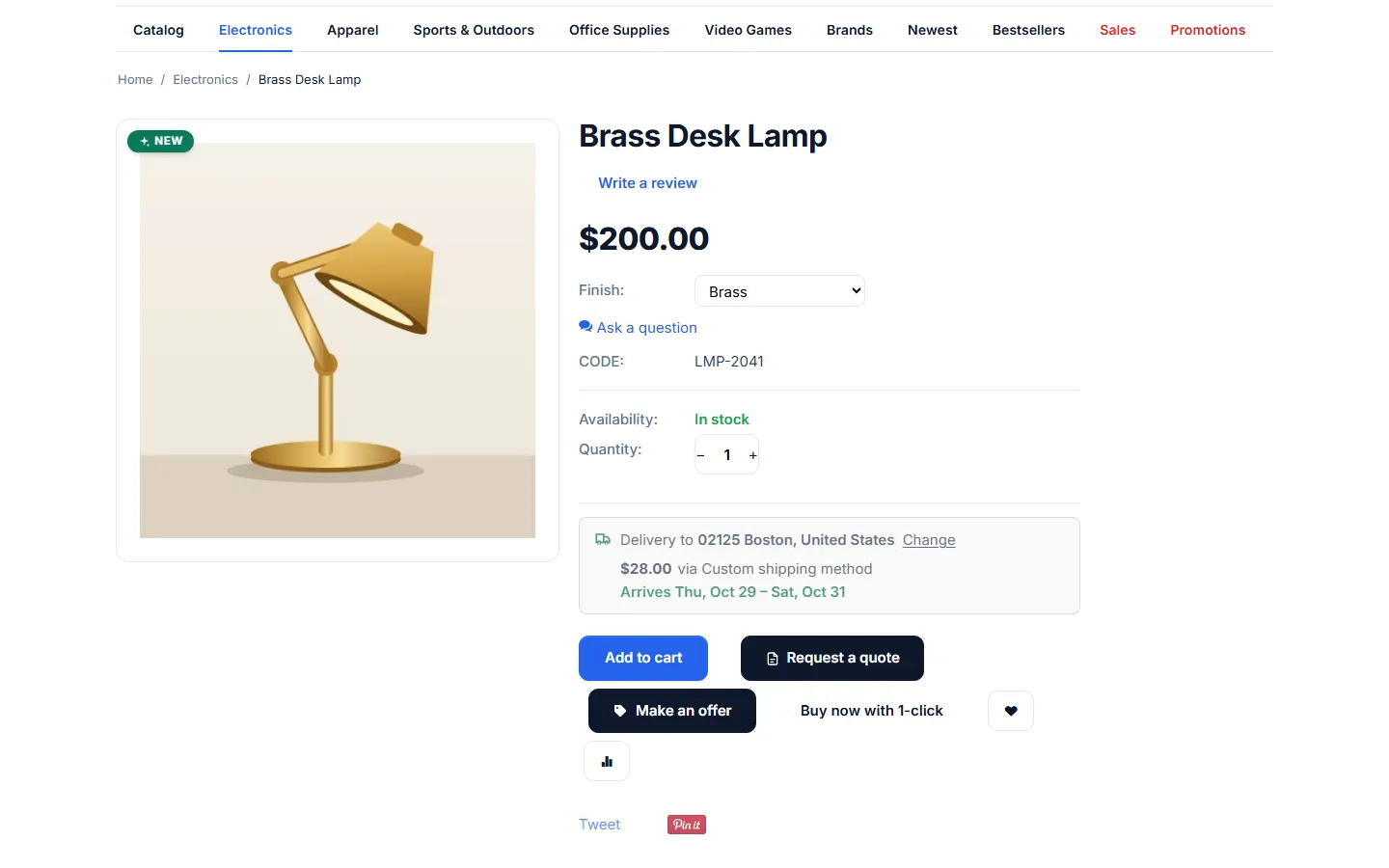 Product page: Make an offer next to Add to cart.