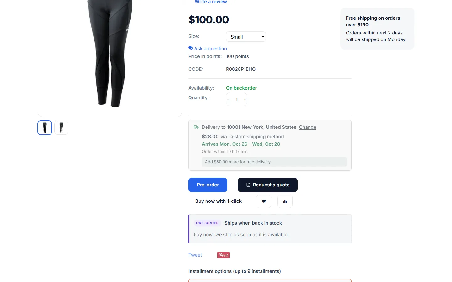 Backorder pre-order without a date: “Ships when back in stock”, full payment.