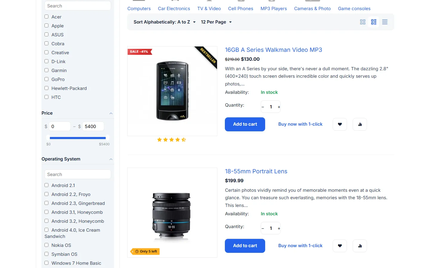 List view: the badges follow the product image.