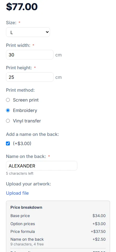 Product page at 390 px.