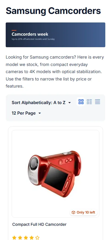 Landing page on a phone (390 px).