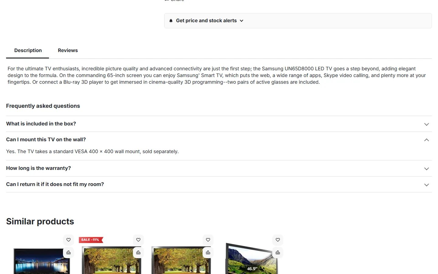 Multi-Vendor 4.21, Nova theme: product FAQ with an answer open.