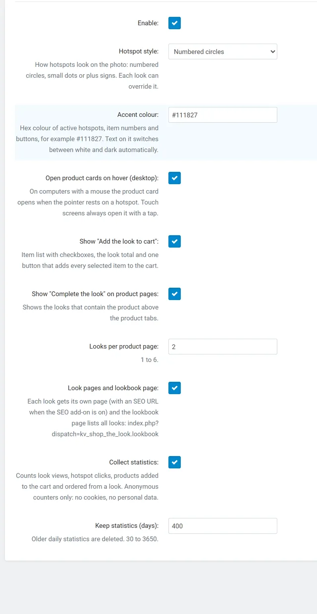 Add-on settings