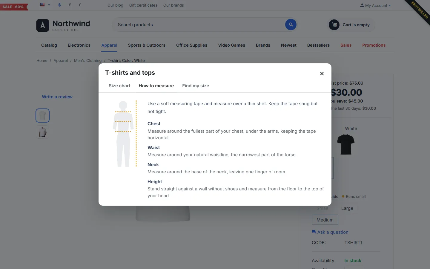 How to measure: guide text, figure and measuring tips.