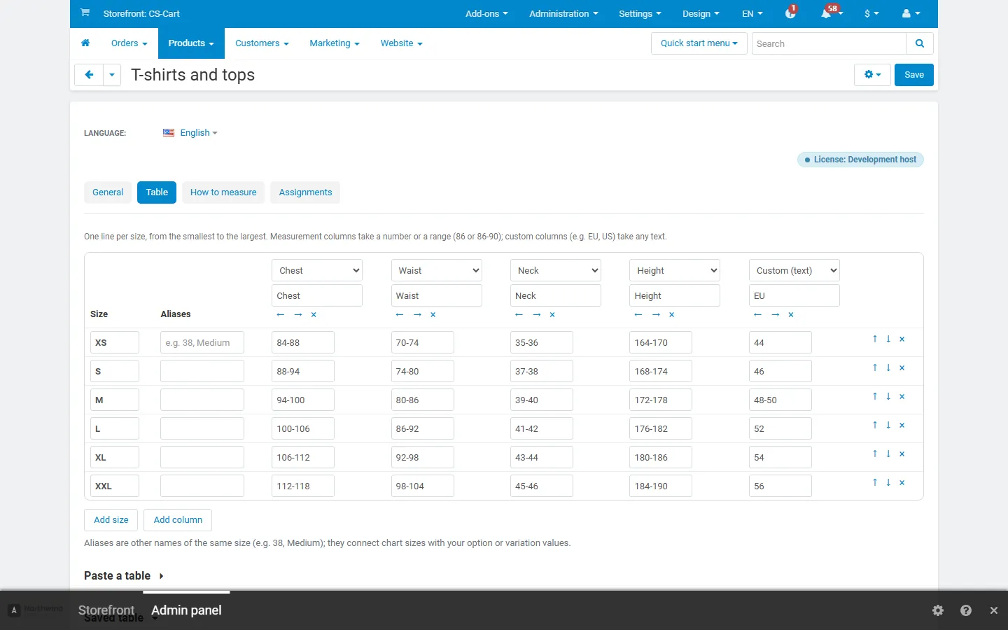 Chart table editor: measurement and custom columns, aliases.