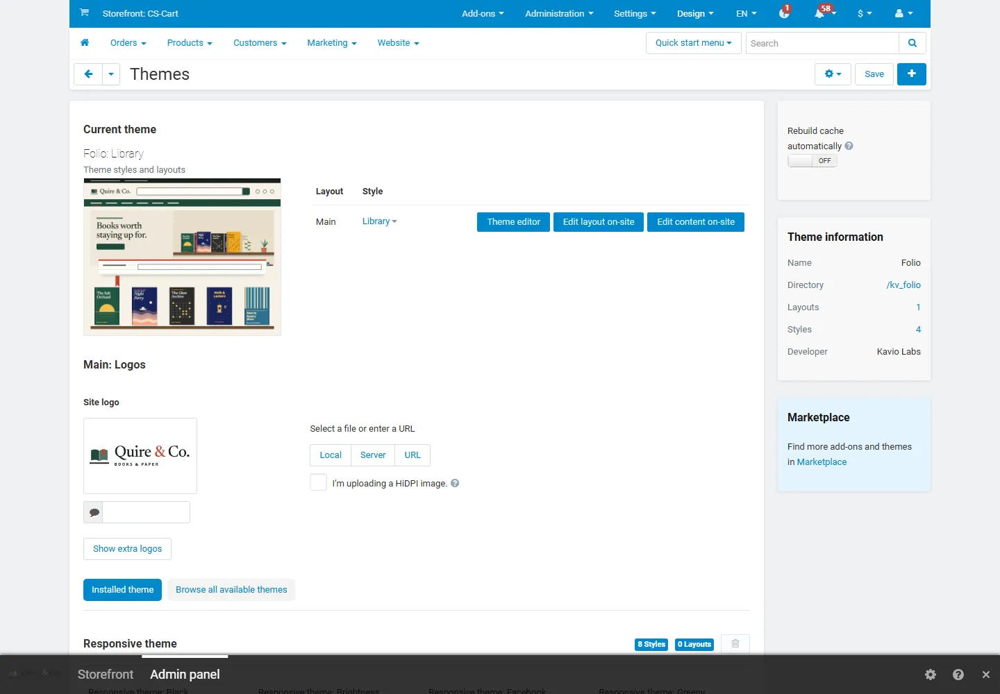 Website > Themes with Folio