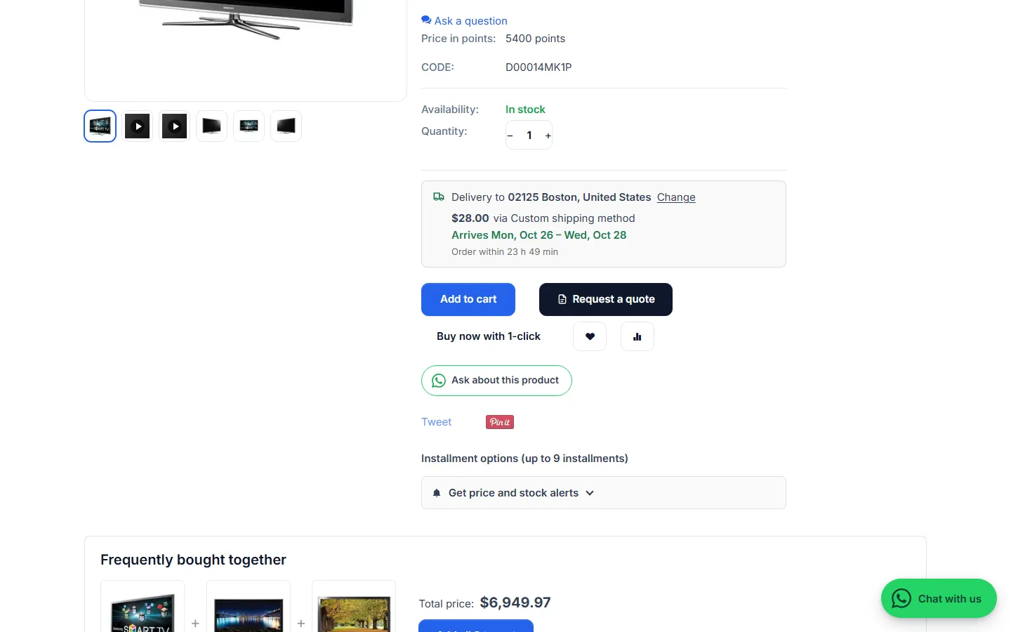 “Ask about this product” below the add-to-cart buttons.