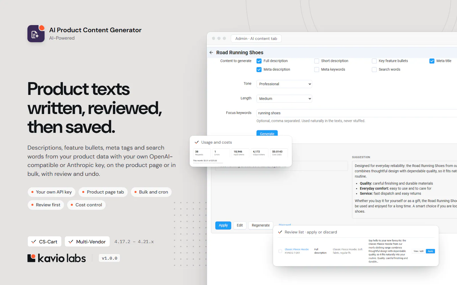 AI Product Content Generator: overview