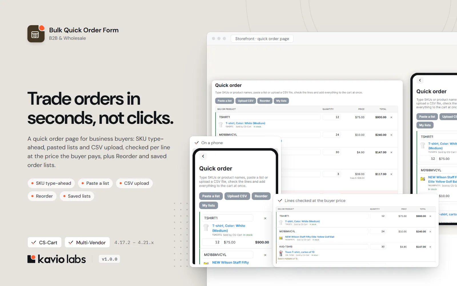 Bulk Quick Order Form: overview