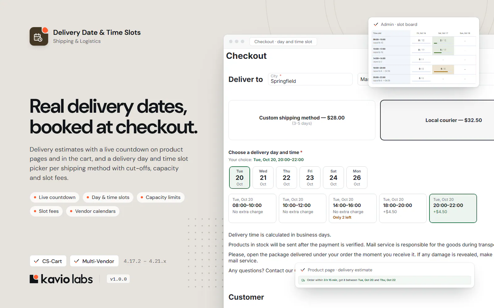 Delivery Date & Time Slots: overview